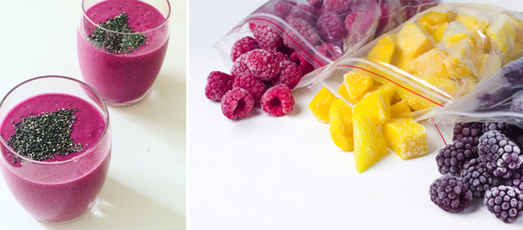 Smoothie met bevroren fruit Smoothie met bevroren fruit
